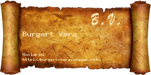 Burgert Vera névjegykártya